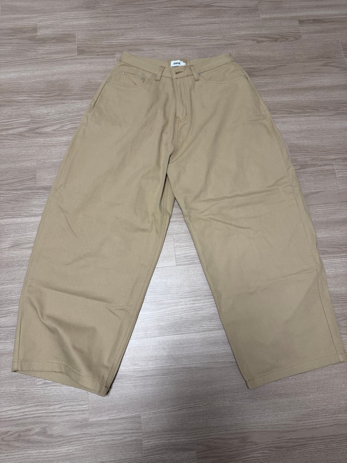 단스튜디오 베이지 코튼 팬츠 상품이미지2