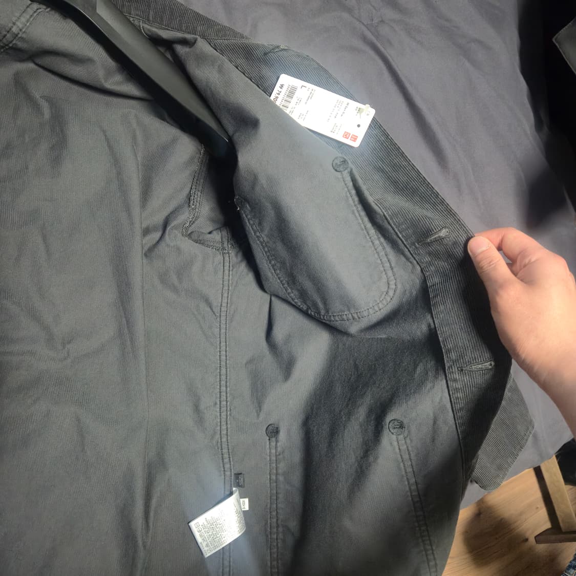 유니클로 코듀로이 재킷 L 사이즈 다크 그레이 상품이미지5