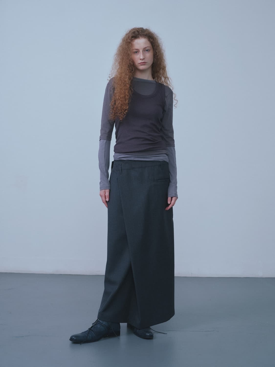 repos 그레이 랩스커트 상품이미지1