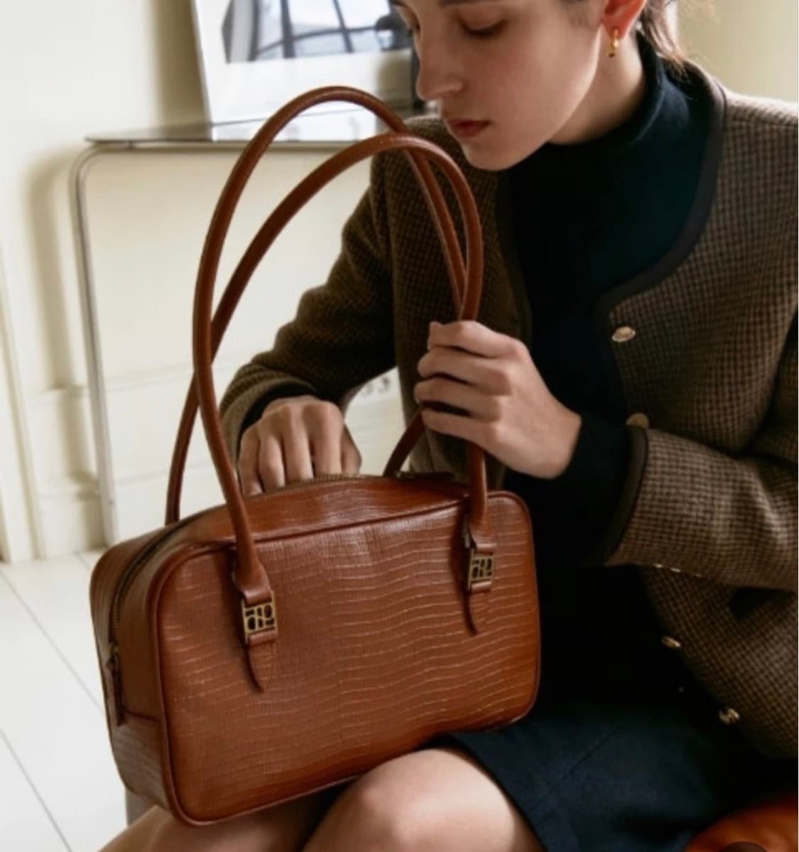 드파운드 파니니백 숄더 카멜 상품이미지1