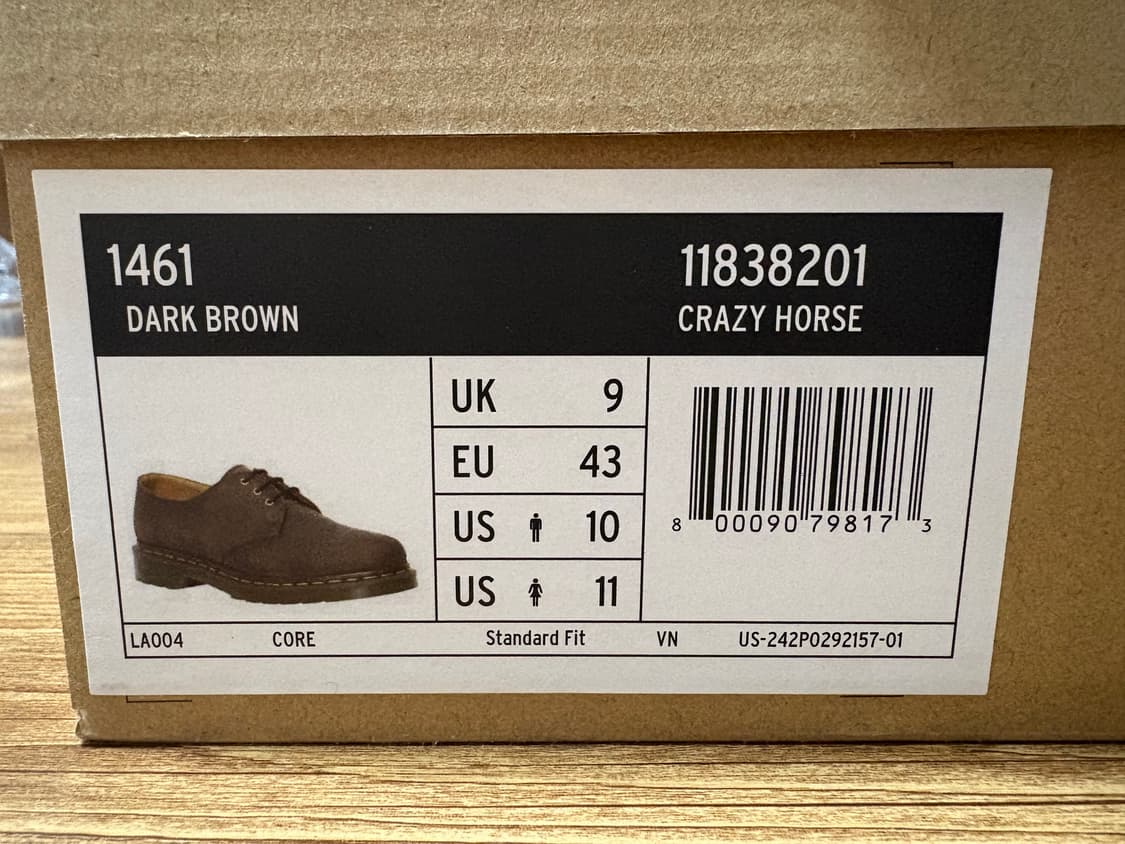 닥터마틴 1461 크레이지호스 다크 브라운 판매합니다. 상품이미지6
