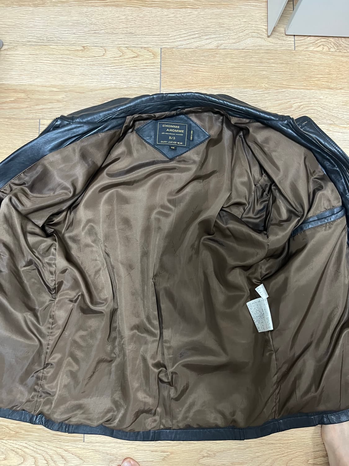 D'HOMME A HOMME의 양가죽 블랙 카코트 상품이미지8