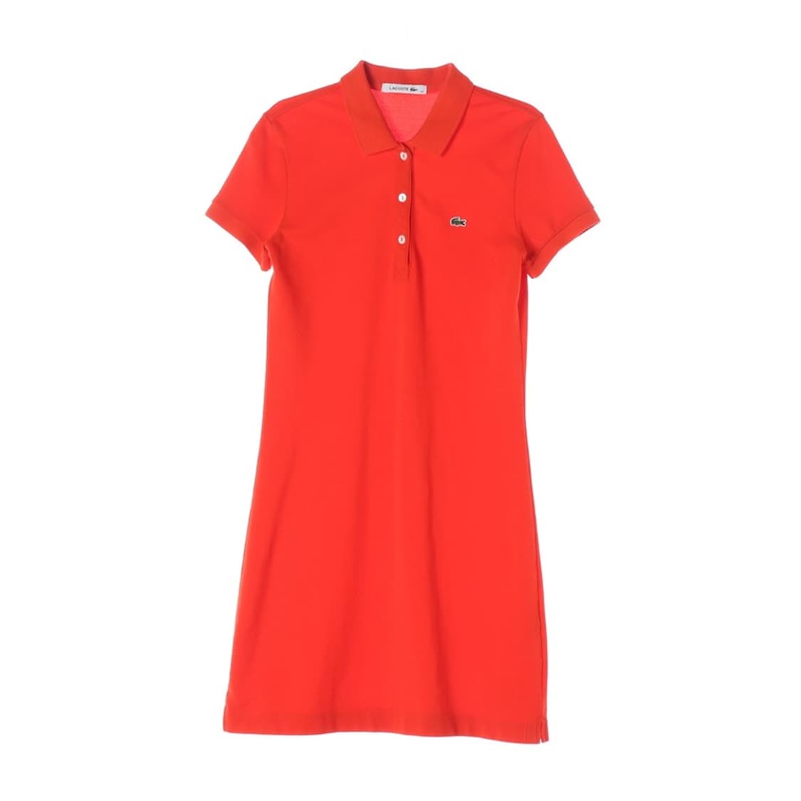 라코스테 우먼스 슬림핏 피케 원피스 레드 36 상품이미지1