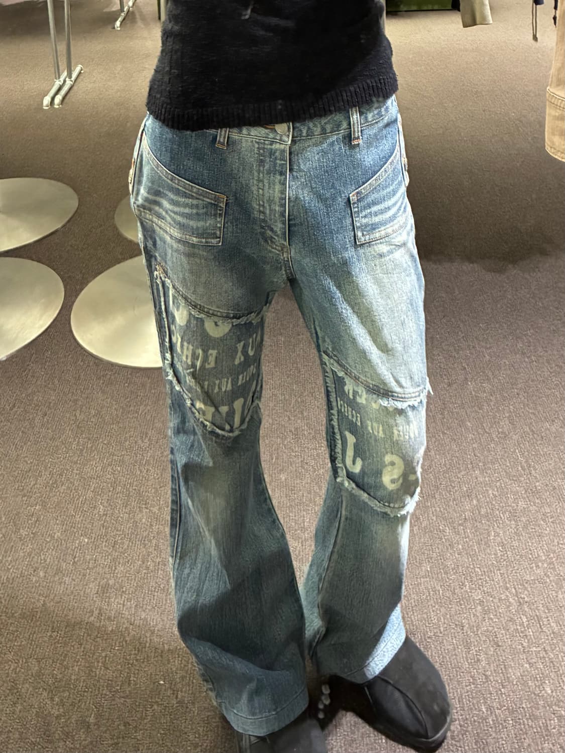 F)Japanese vintage 여성 부츠컷 포켓 데님팬츠 상품이미지1