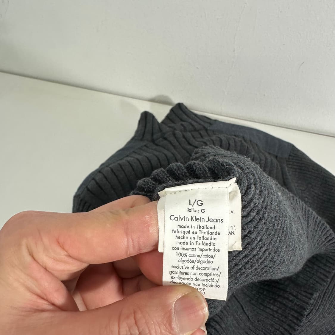 95 캘빈클라인 CK 차콜 투포켓 니트집업 상품이미지8