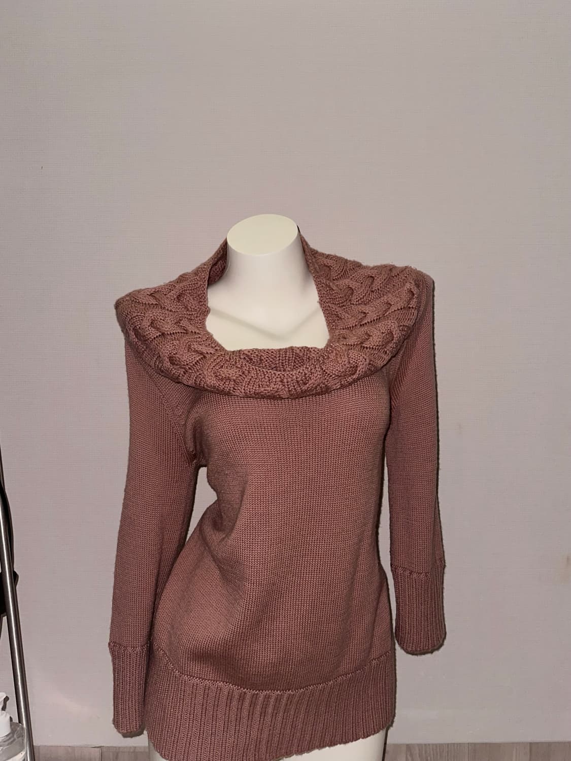 더스티핑크 카울넥  빈티지 니트 상품이미지1