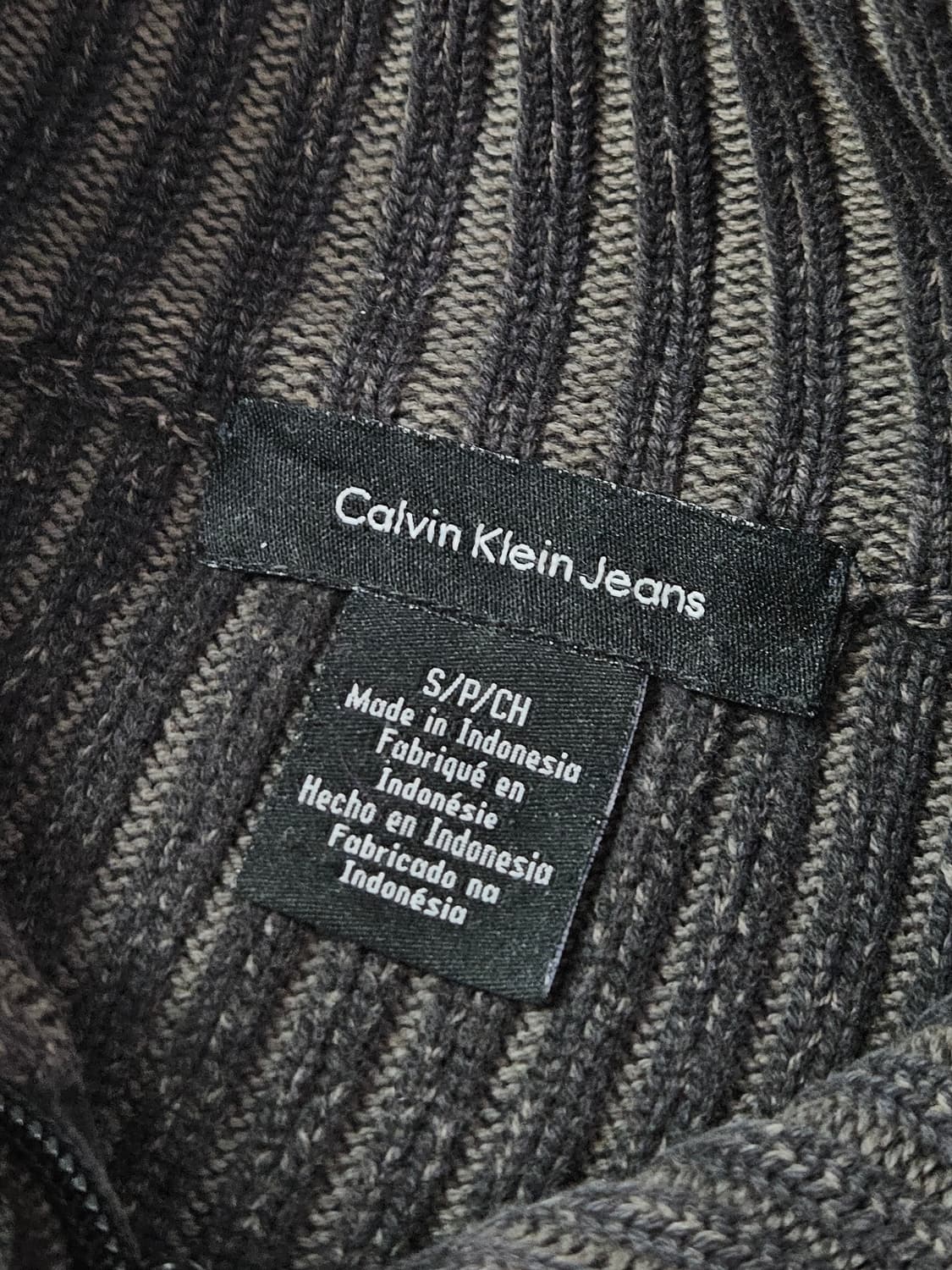 캘빈클라인 코튼 워싱 니트집업 자켓 가먼트다잉 머슬핏 S 95 상품이미지3