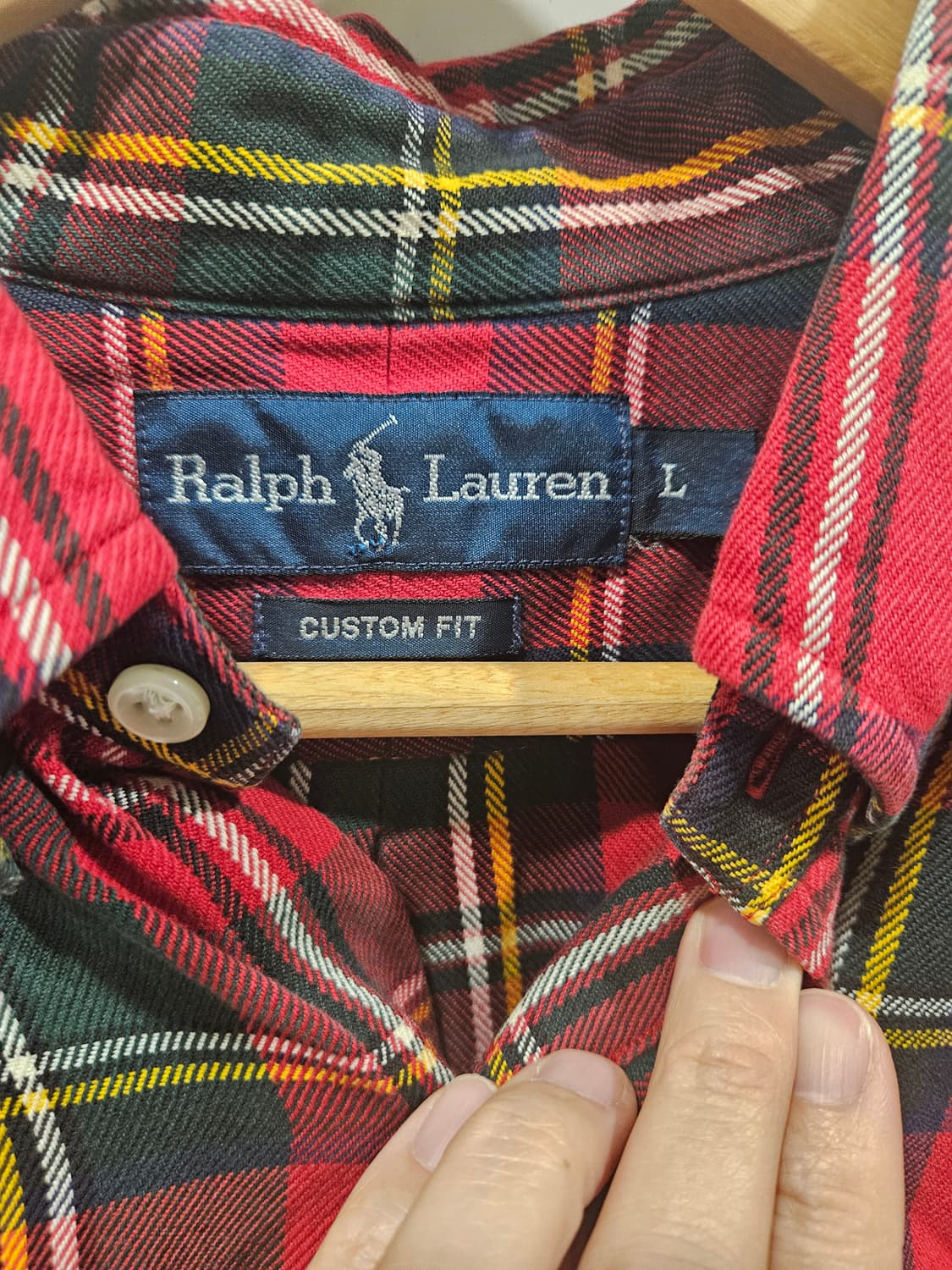 랄프로렌 체크 카라셔츠 L 상품이미지2