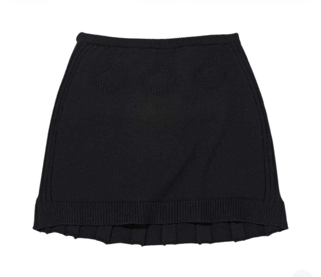 미스치프 롬버스 니트 스커트 블랙 상품이미지1