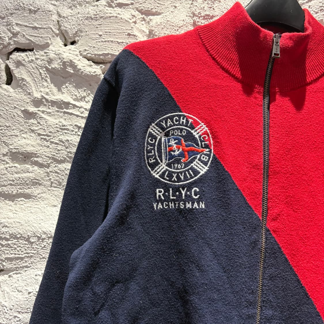 폴로 사선 포인트 니트집업 상품이미지3