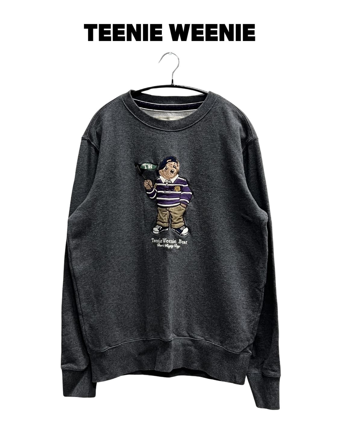 티니위니 베어 로고 맨투맨 차콜 상품이미지1