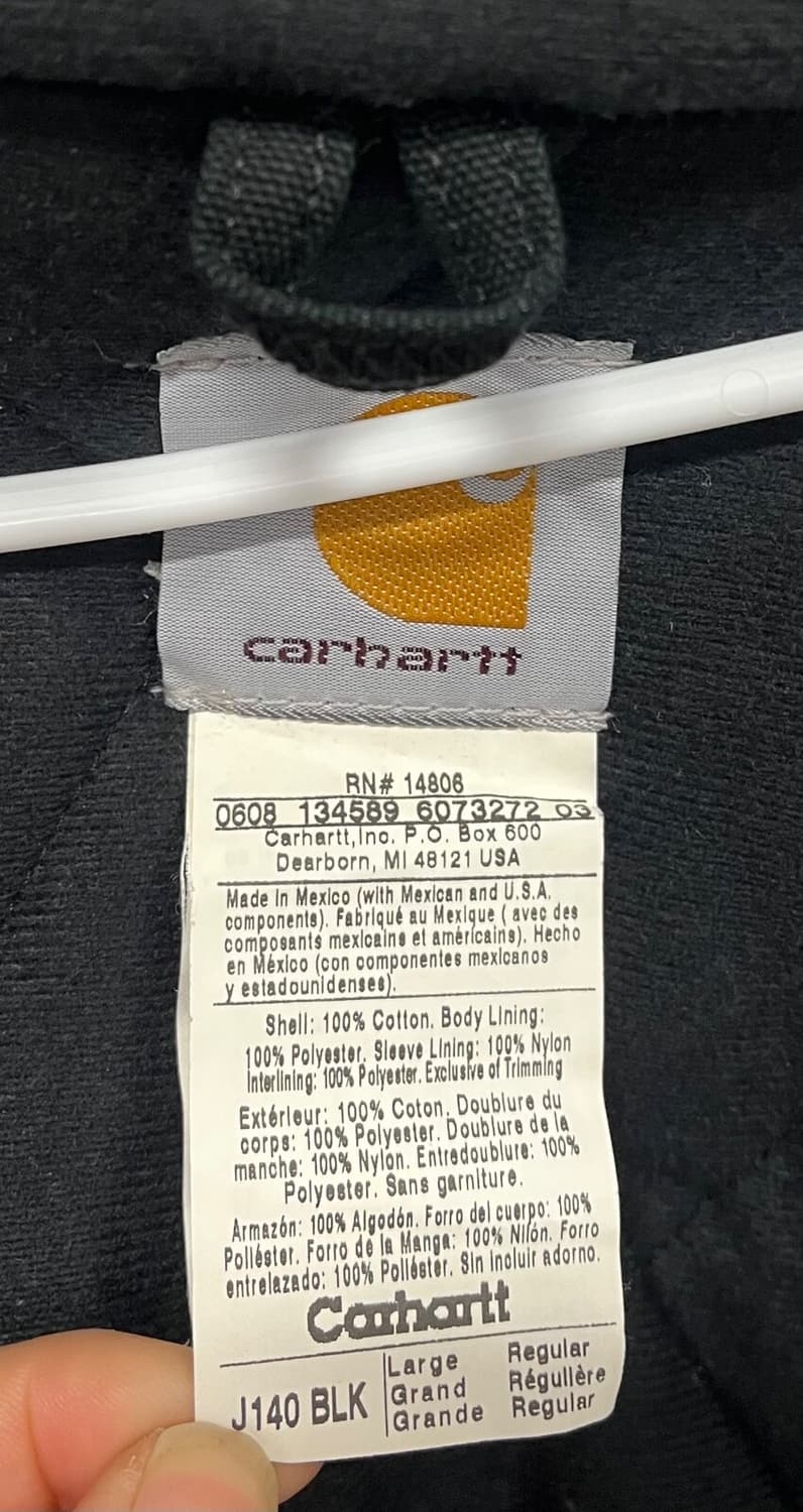 칼하트 J140 덕 캔버스 후드 자켓 블랙 상품이미지3