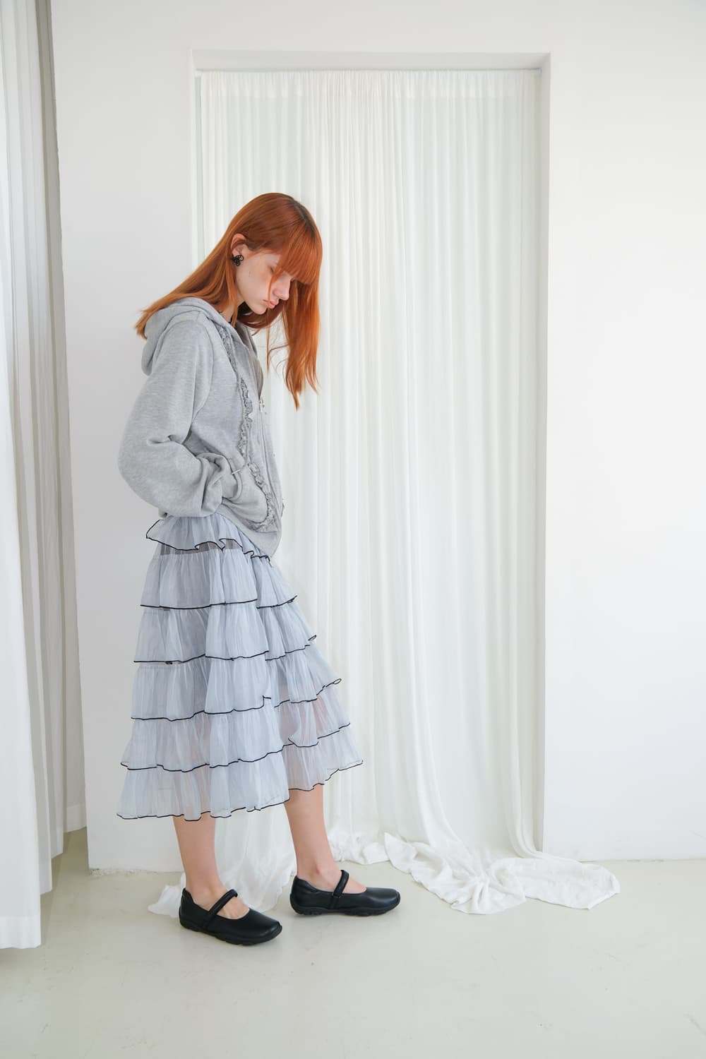 losesleepover 루즈슬립오버 프릴 후드 집업 상품이미지7