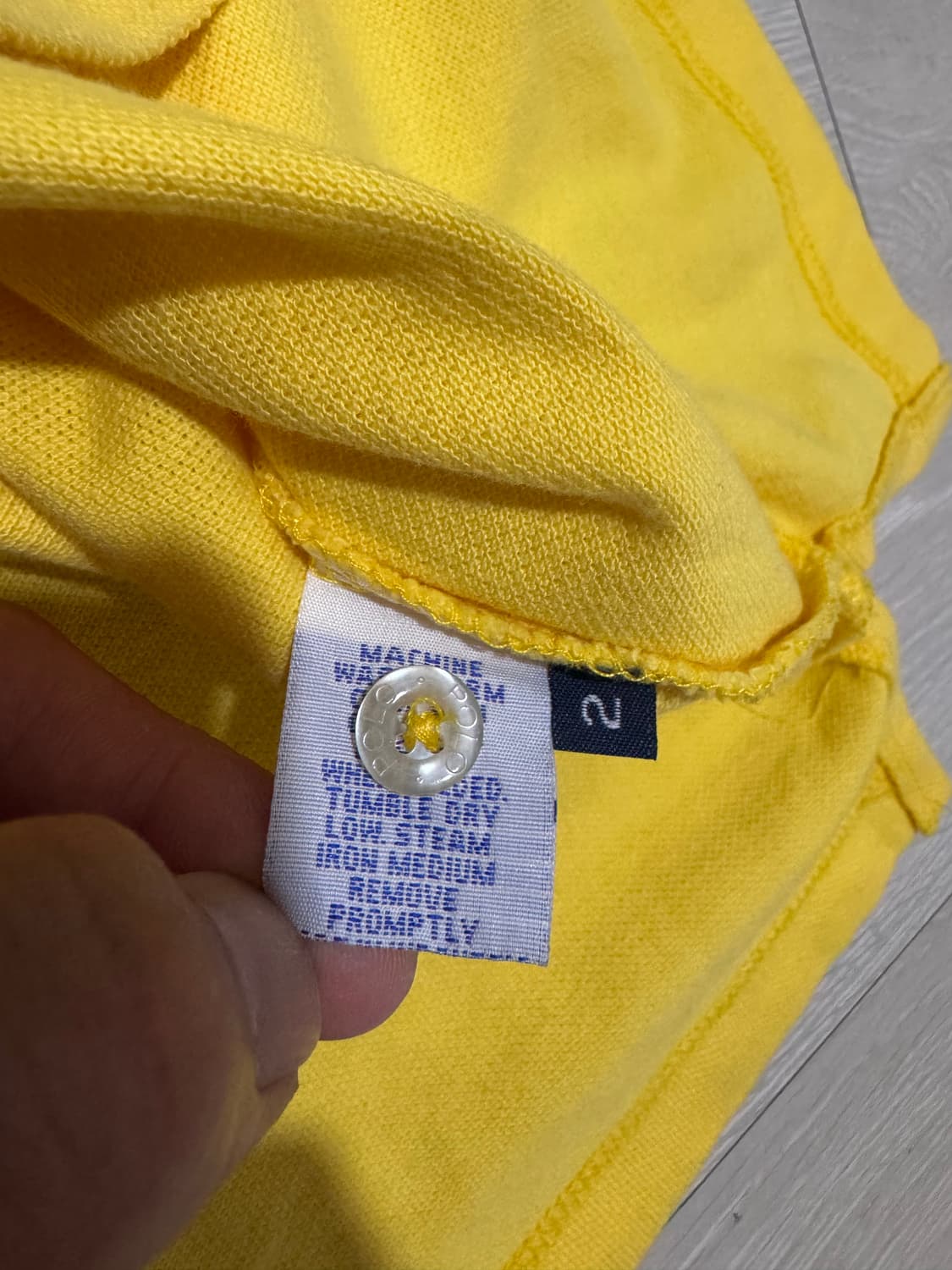 폴로 랄프로렌  머스타드 색상 빅포니 카라 반팔티  상품이미지5