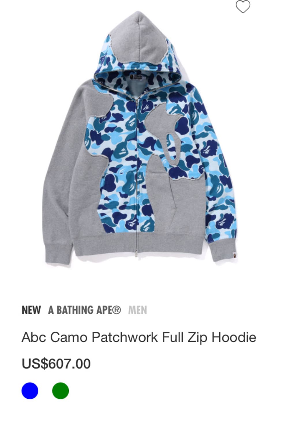 Bape abc camo Patchwork Full hoodie 상품이미지1