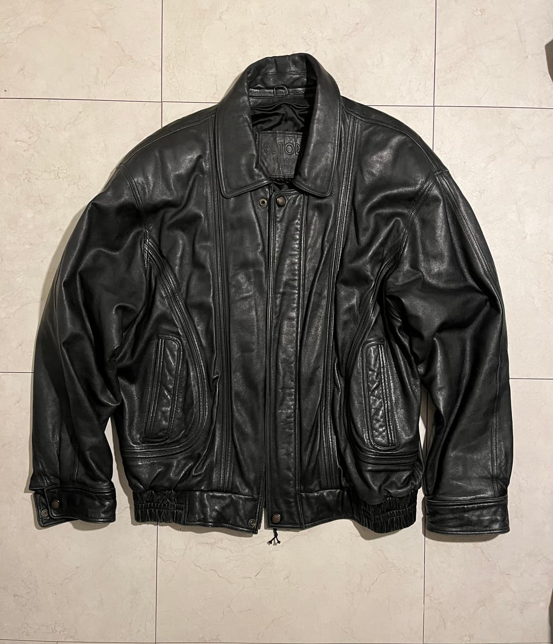 90s 빈티지 카우 레더 자켓 L 상품이미지2