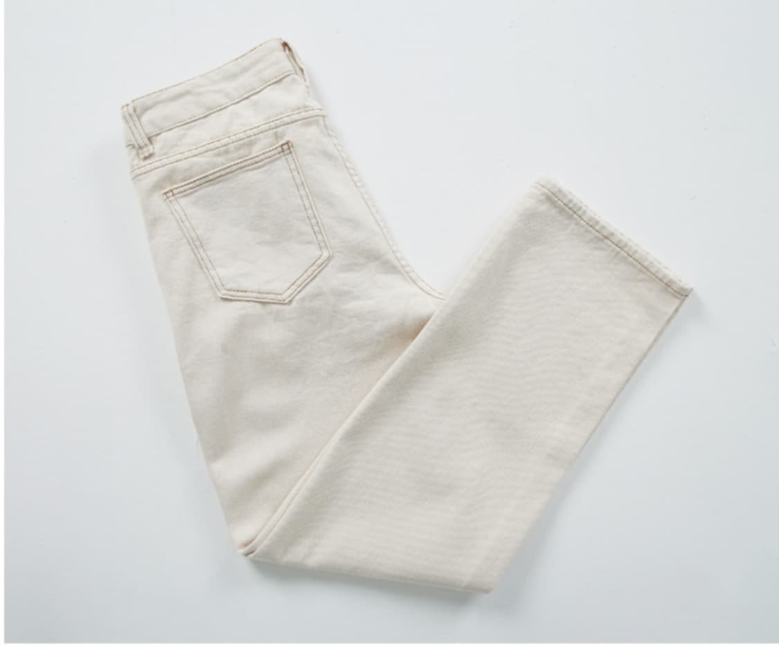 남여공용 와이드 데님 팬츠-베이지 L 상품이미지4