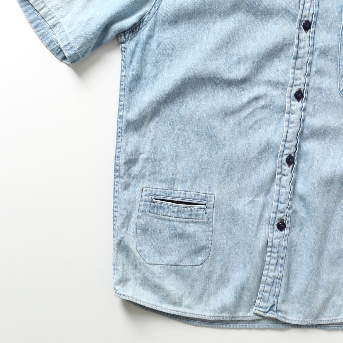블루블루 라이트 데님 하프셔츠   상품이미지4