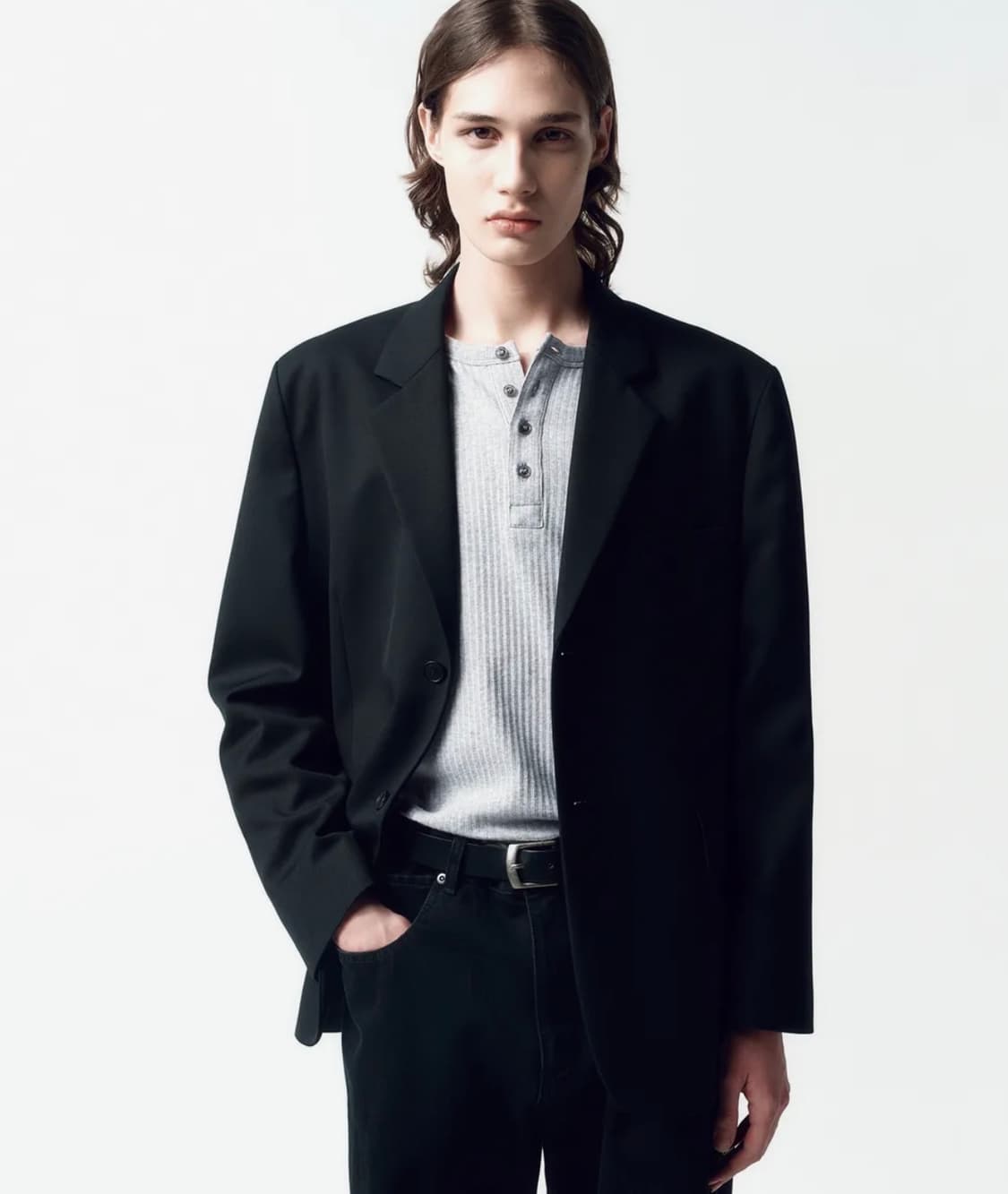 (M) 인사일런스 오버사이즈 울 블레이저 블랙 상품이미지1