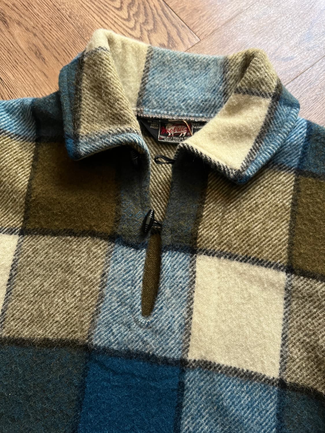 [M]70's 울리치 USA 체크 울 아노락 셔츠 상품이미지3