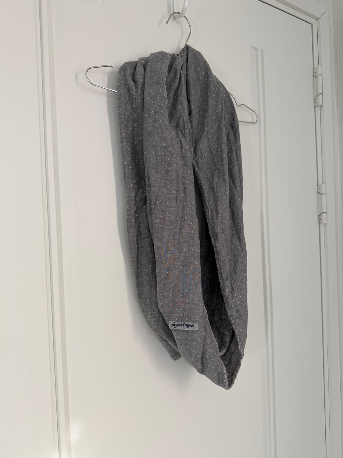 일본빈티지 프렌치불 도트레이스 루프스카프 상품이미지4