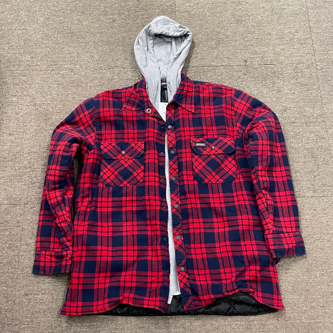 (L) Dickies 디키즈 체크 셔츠 후드 자켓 상품이미지1