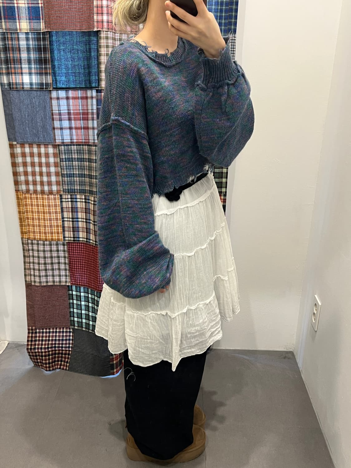 블루 캔디 크롭 니트 상품이미지5