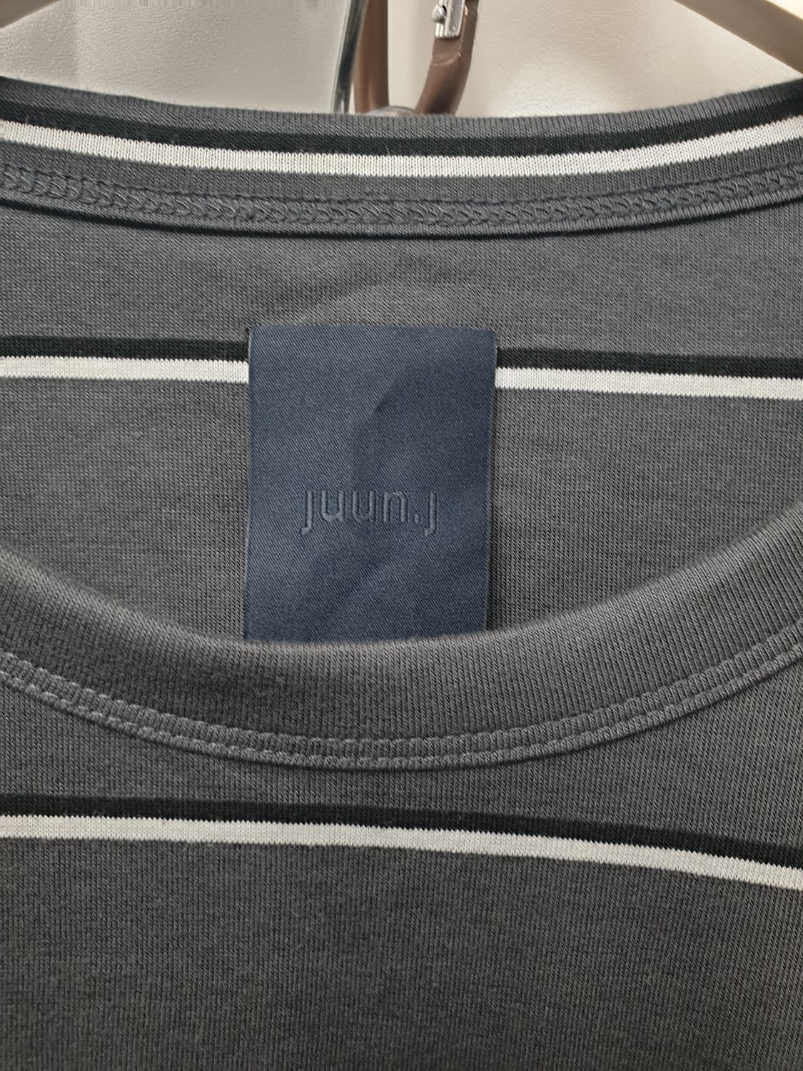 junn.j 준지 그레이 스트라이프 긴팔 티셔츠 L 상품이미지4