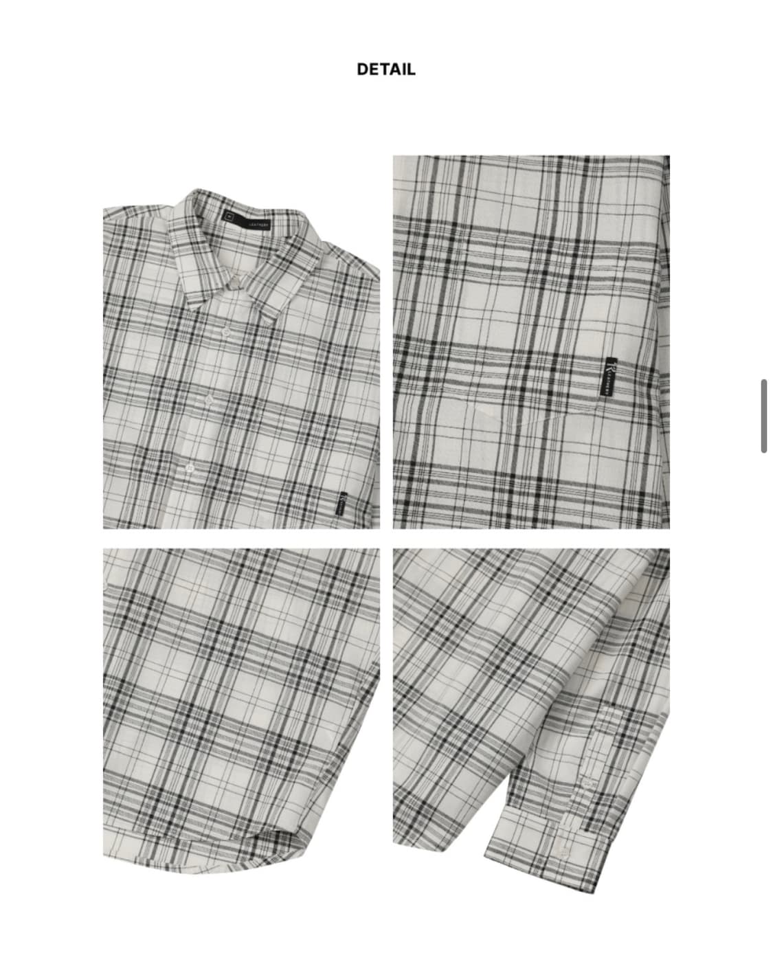 (L) 레더리 마일로 오버핏 체크 셔츠 [WHITE] 판매 상품이미지9