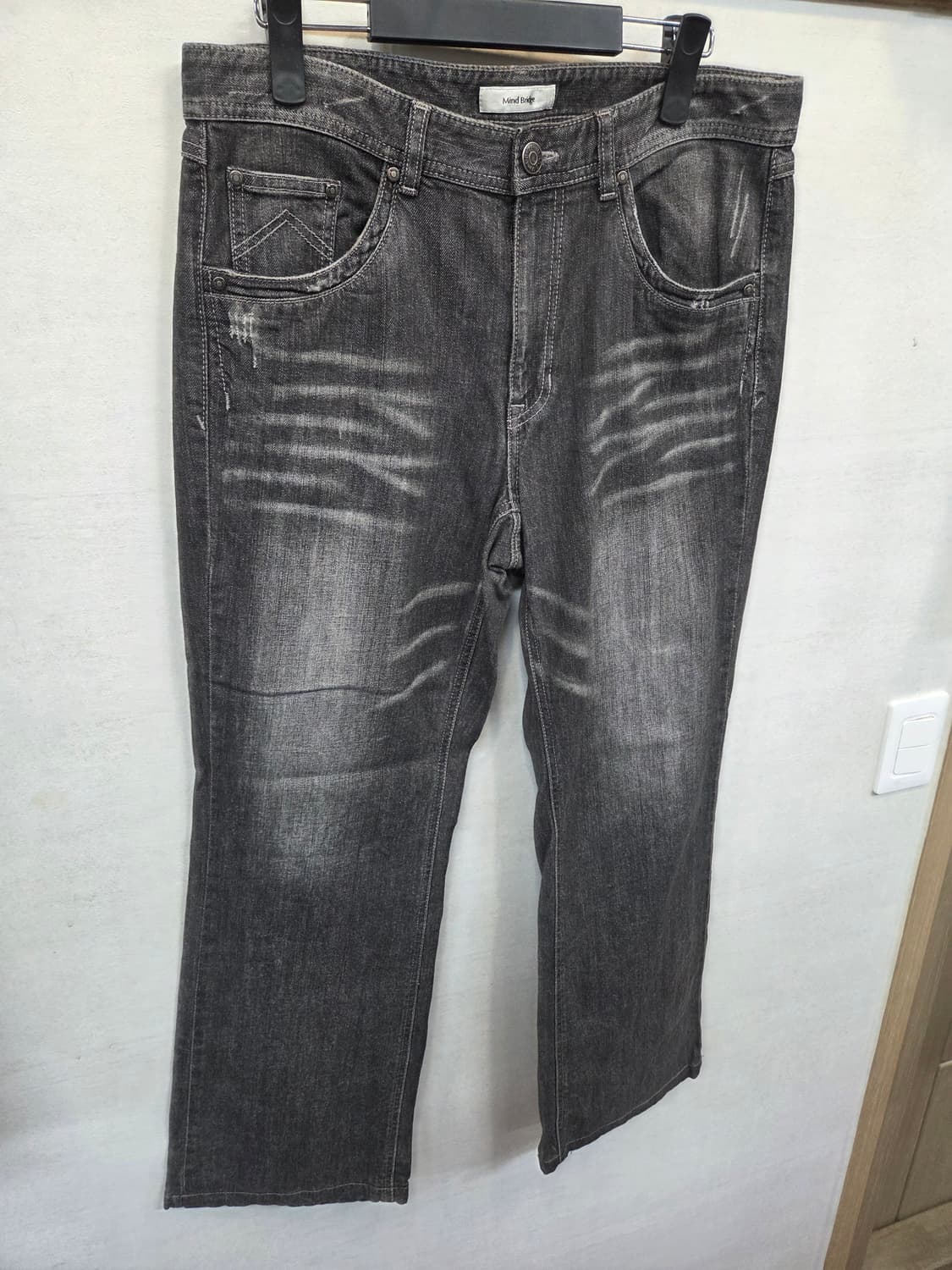 마인드브릿지 빈티지워싱 그레이 부츠컷 데님팬츠 33 상품이미지5