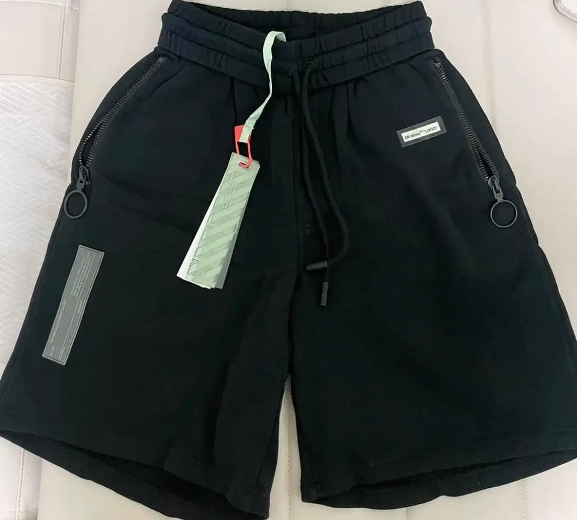 [새상품] 오프화이트 코튼 반바지 블랙 XXS 상품이미지2