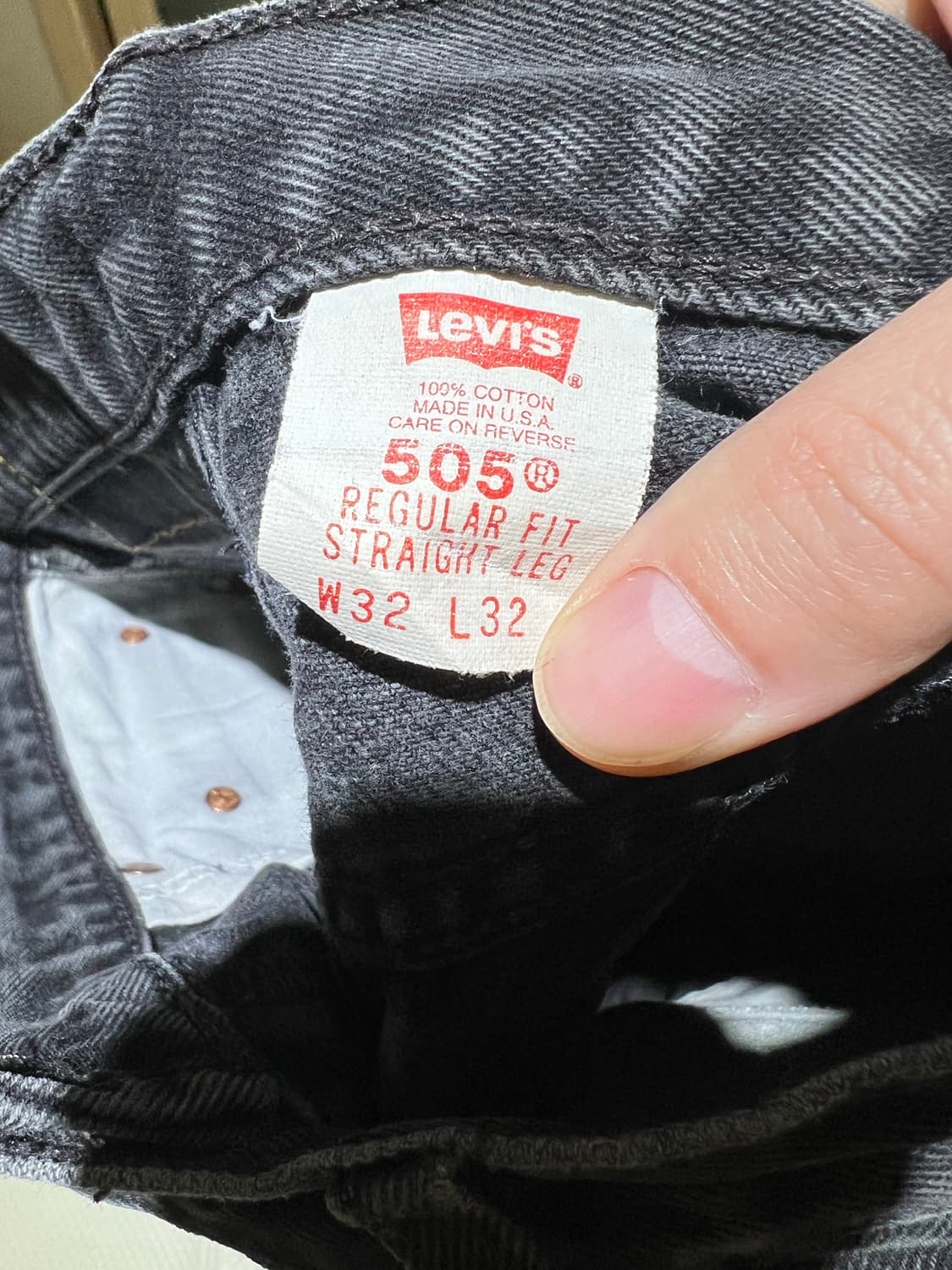 리바이스/ 빈티지 usa 505 흑청 데님 팬츠 / 30  상품이미지5