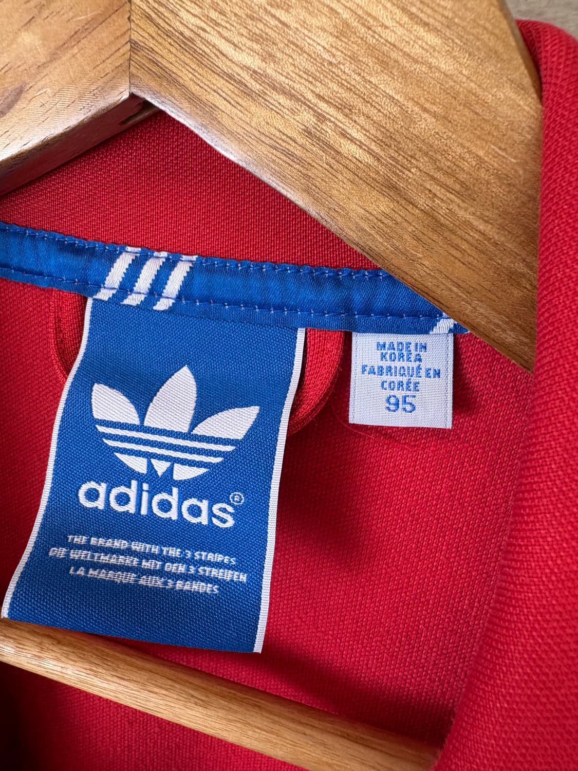 아디다스 구형 유로파 삼선 트랙탑 져지 레드 상품이미지5