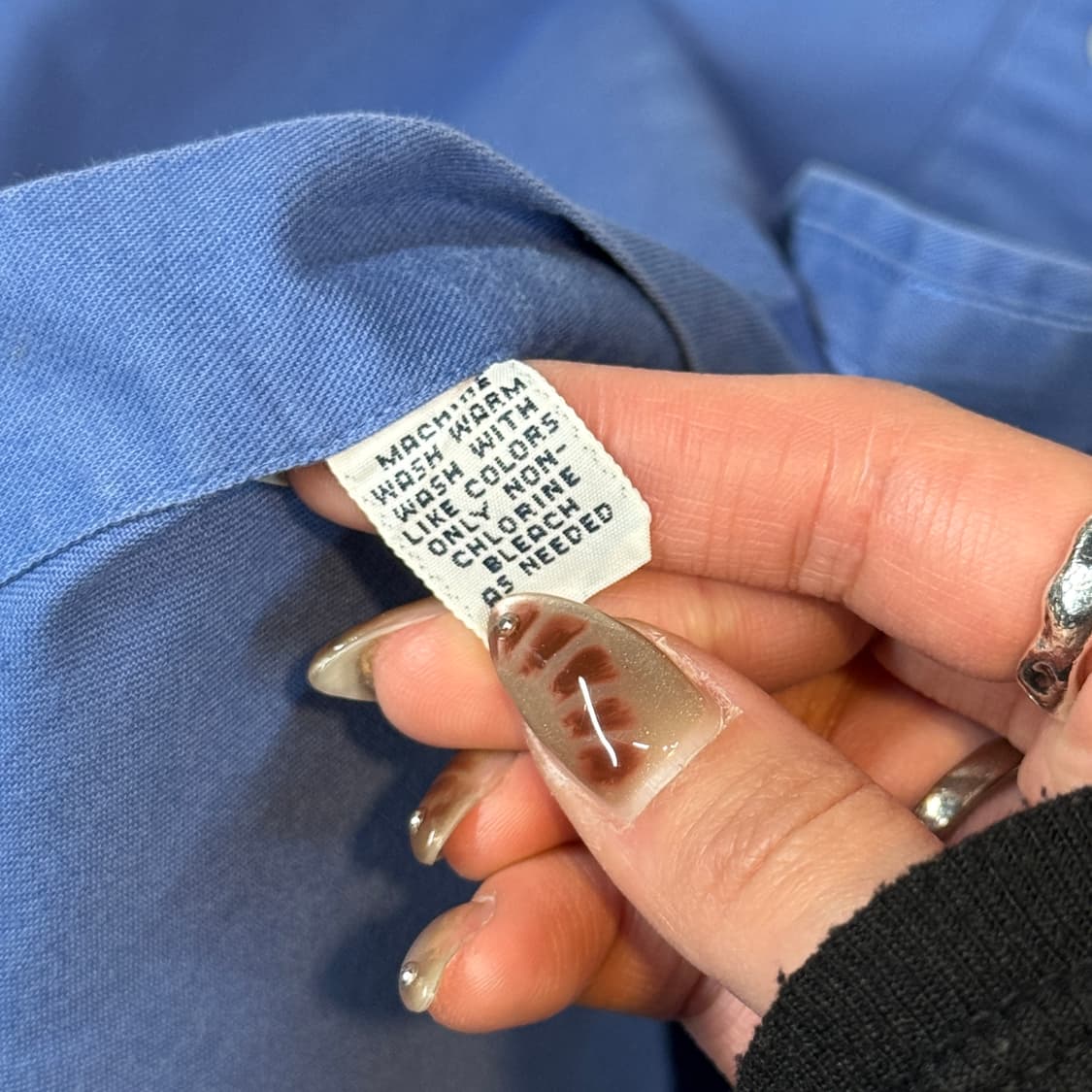 L) 폴로 랄프로렌 클래식 솔리드 셔츠 블루 블레이크핏 상품이미지7