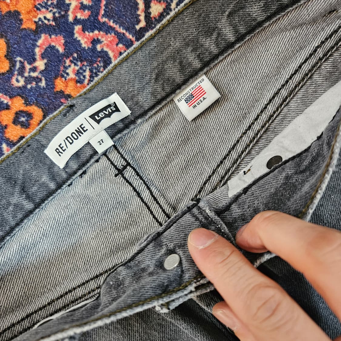 RE/DONE 리바이스 포켓 데미지 빈티지 무드 데님 팬츠 상품이미지6