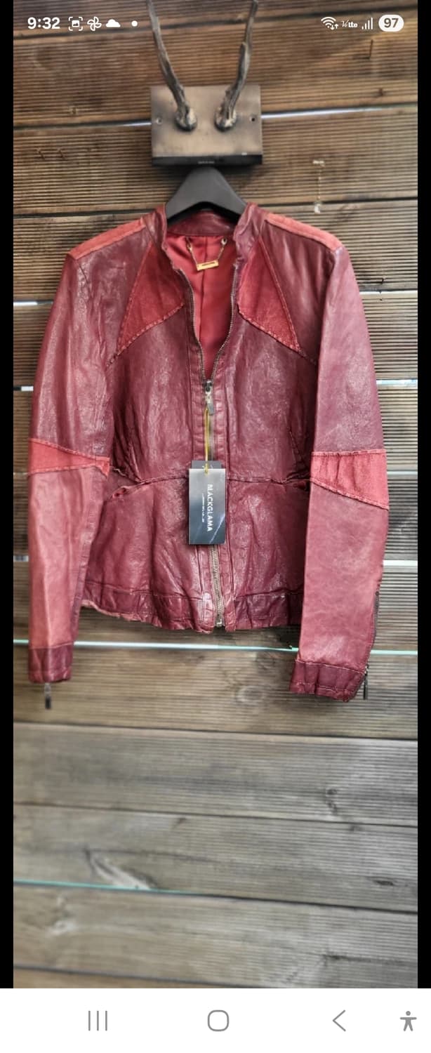(새제품)버건디/블랙/퍼플컬러 이태리산 배지터블 양가죽 자켓44-66 상품이미지7