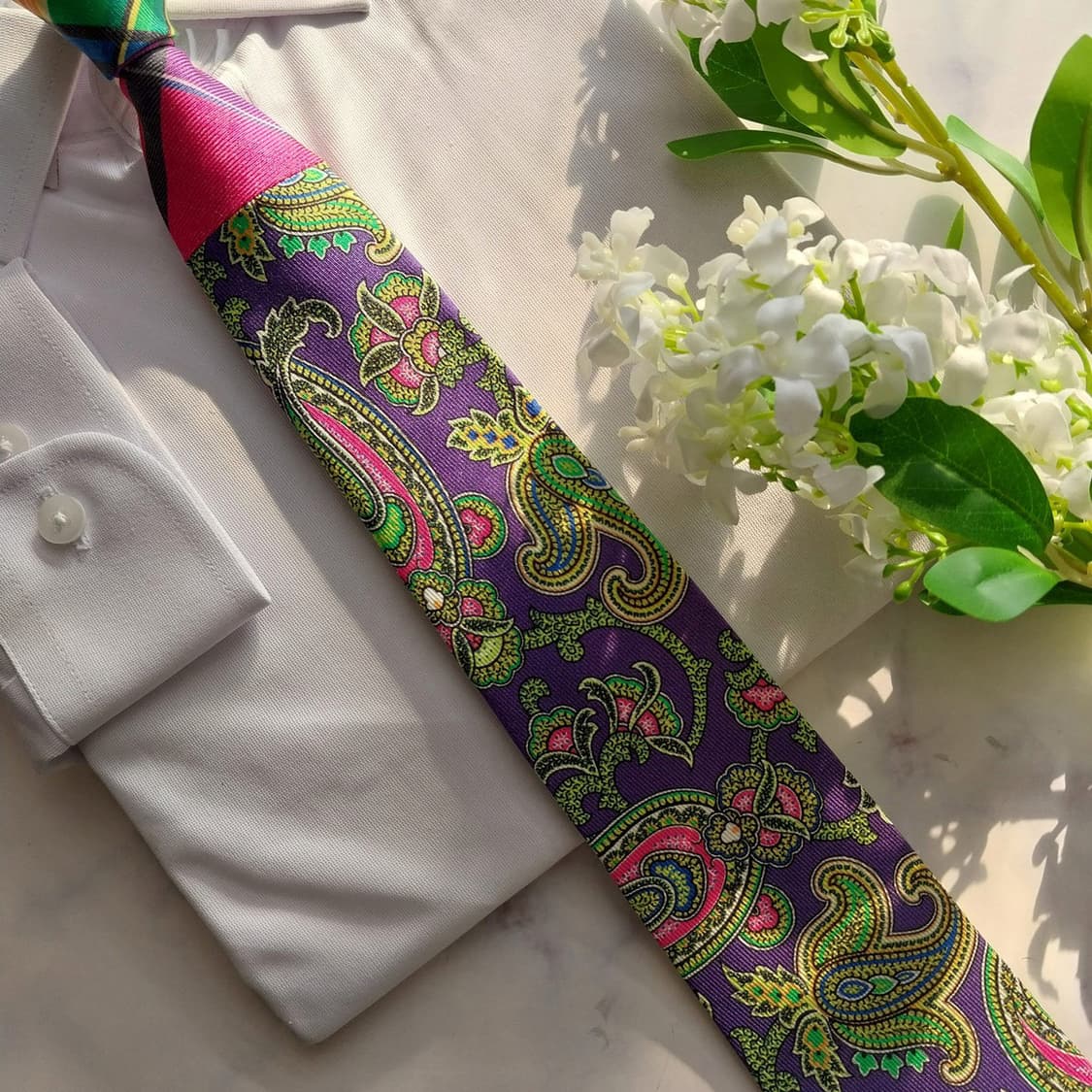 에트로 실크 퍼플 페이즐리 넥타이 8.6cm A+등급 K1534
 상품이미지7