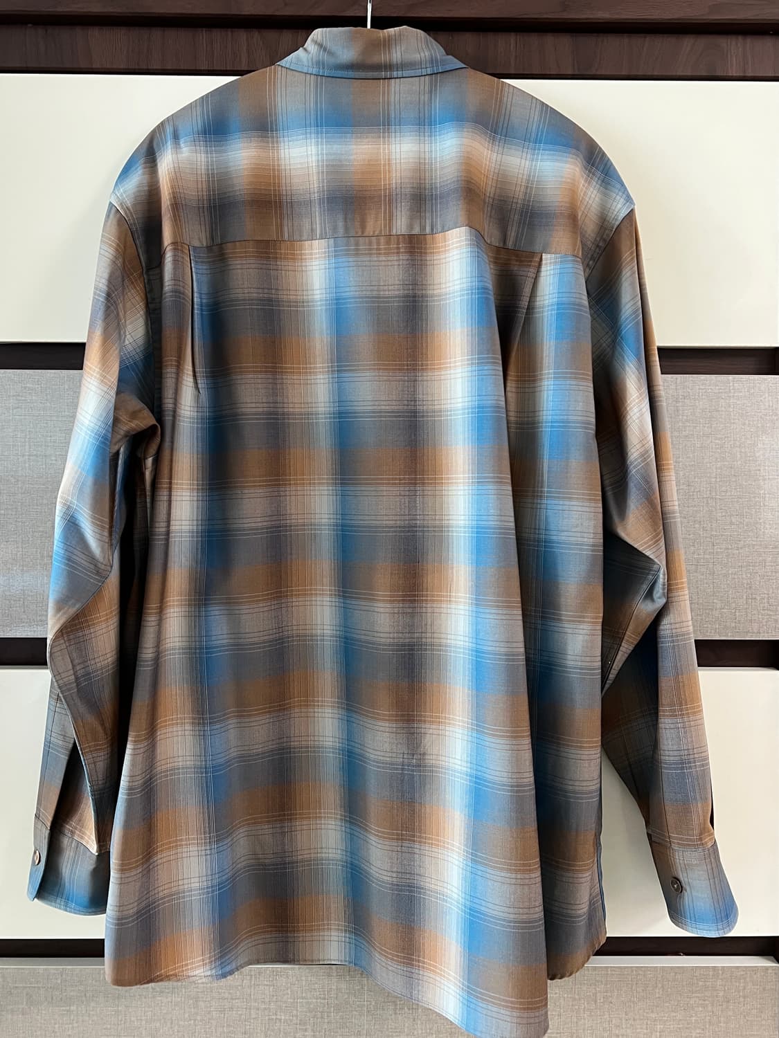 오라리 23ss 울셔츠 블루 브라운 상품이미지2