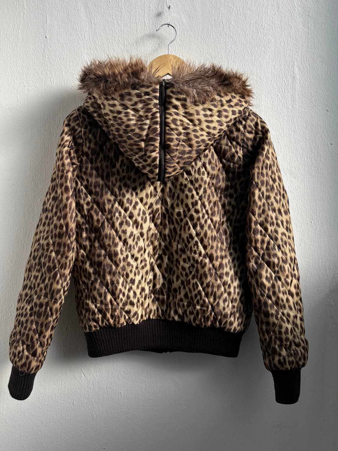 Vintage Leopard Fur Hood Jacket 상품이미지3