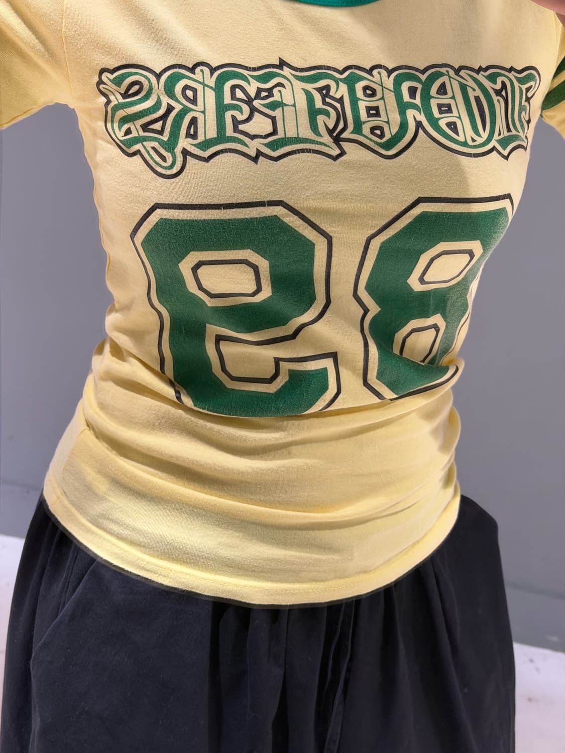 numbering detail yellow top 상품이미지4
