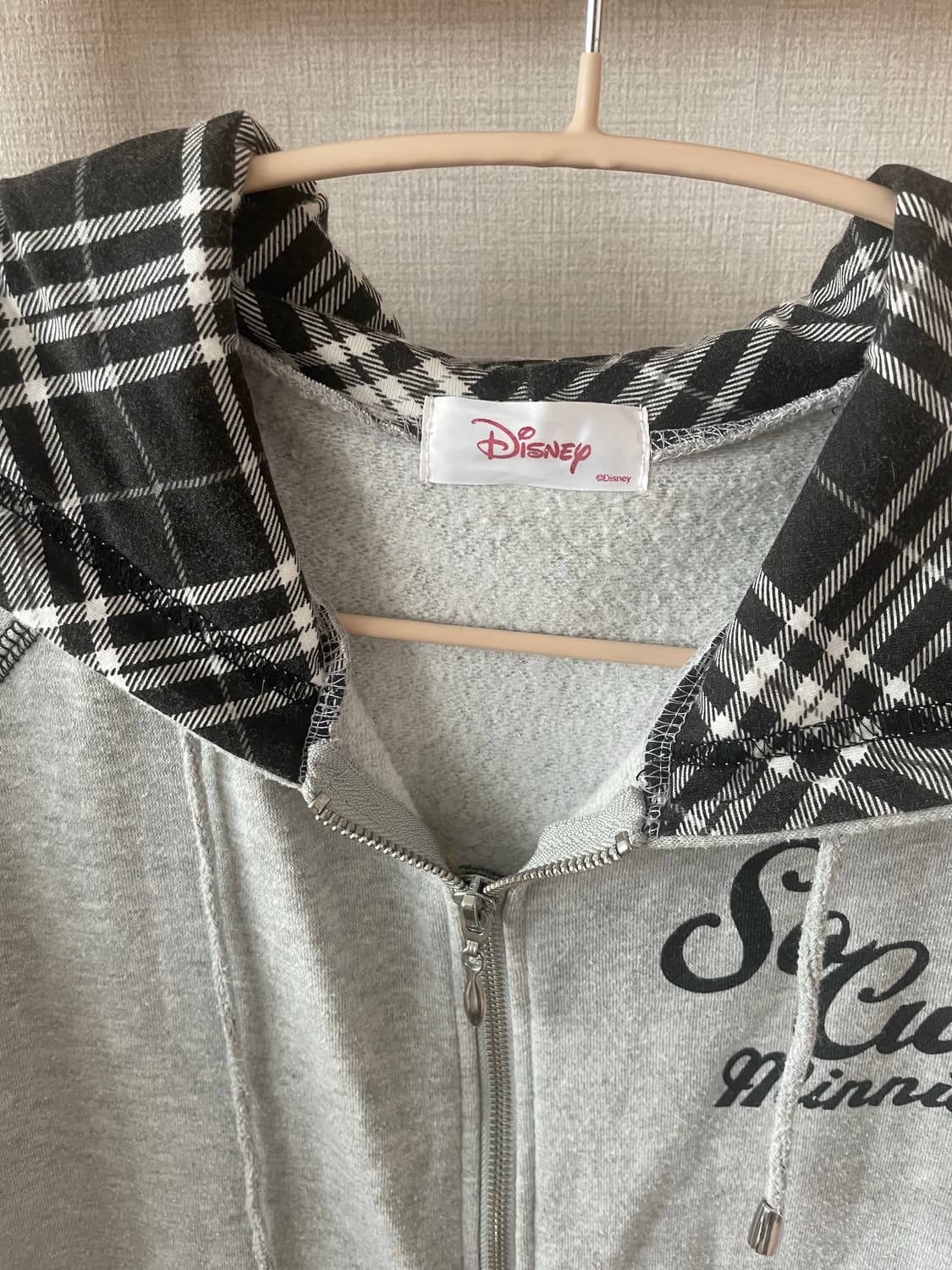 모리걸 미키 체크 후드집업 상품이미지3