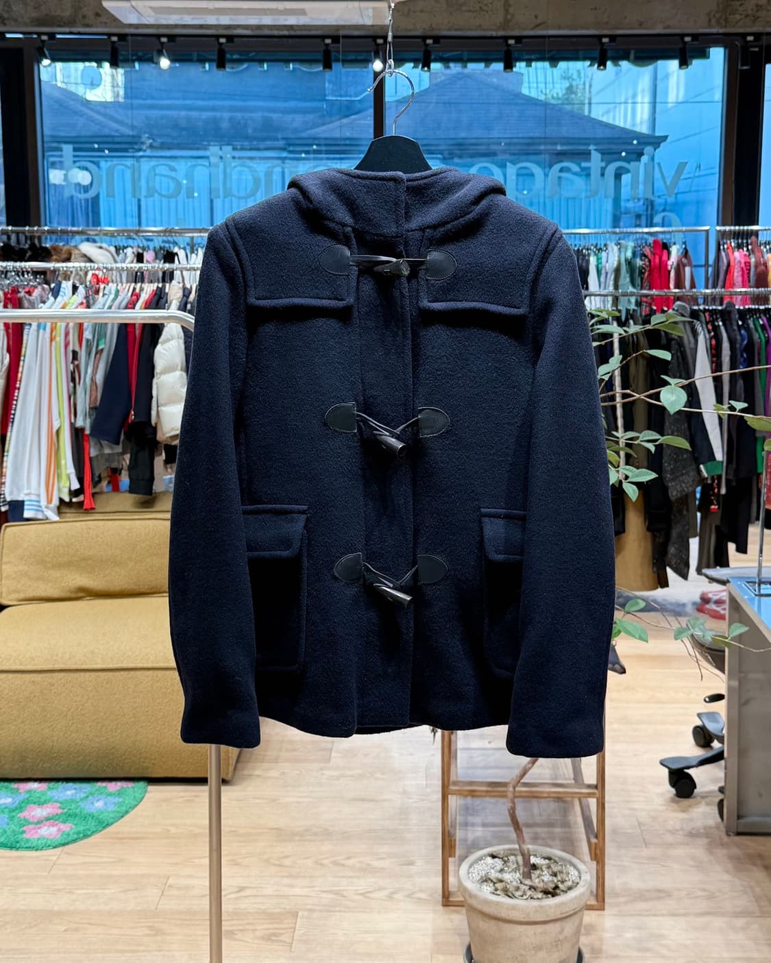 버버리 네이비 더플 하프 코트  상품이미지1