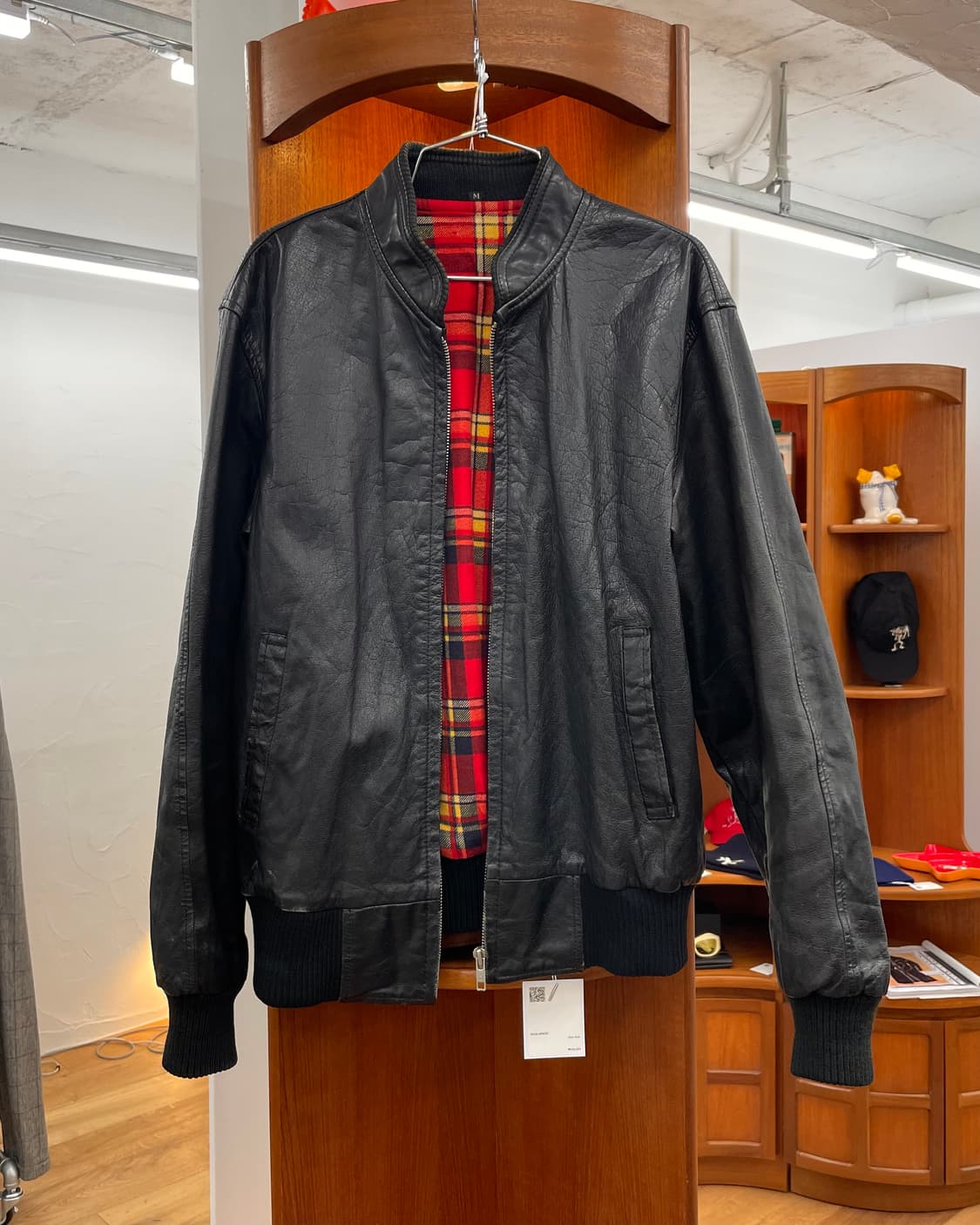 [M] 80s 레더 블루종 자켓 상품이미지1