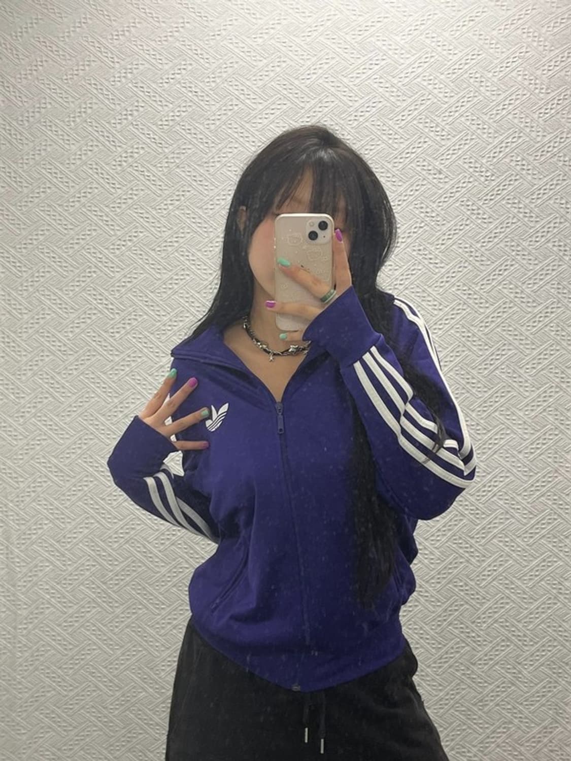 아디다스 Y2K 00's 퍼플 트랙탑 져지 집업 90 C06778 상품이미지1