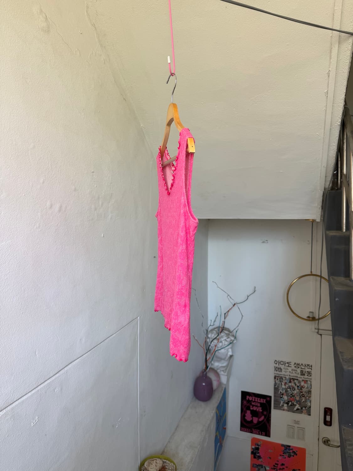 뽀글이 핑크 나시 상품이미지4