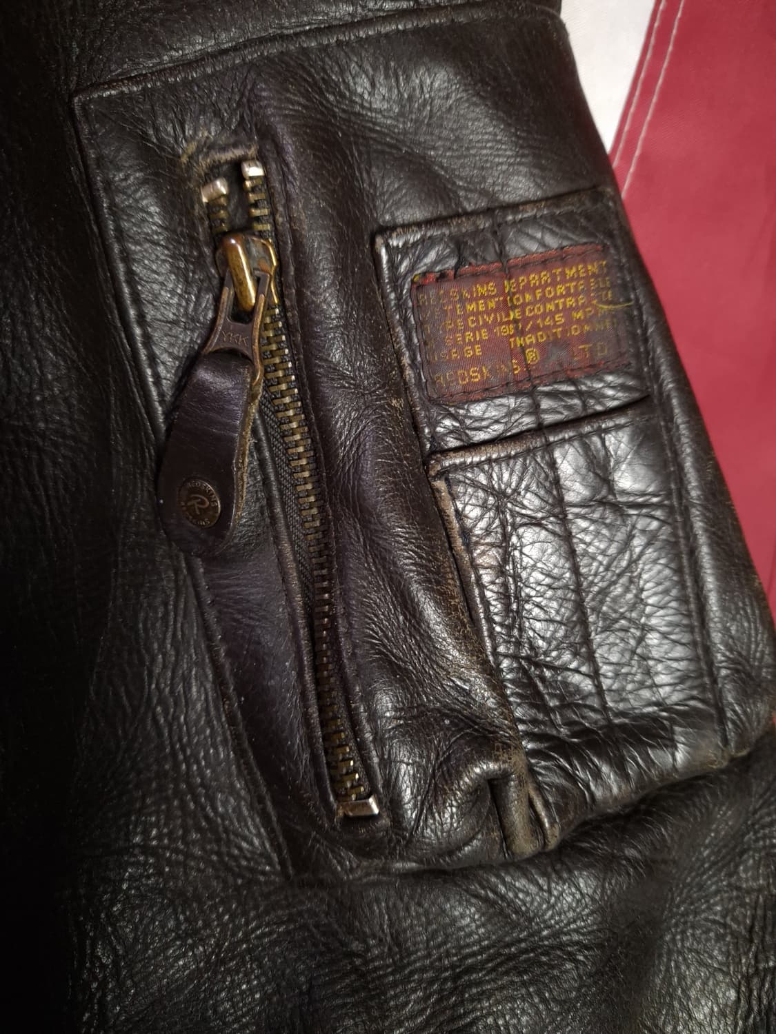 80's REDSKINS 리얼레더 항공자켓 상품이미지2