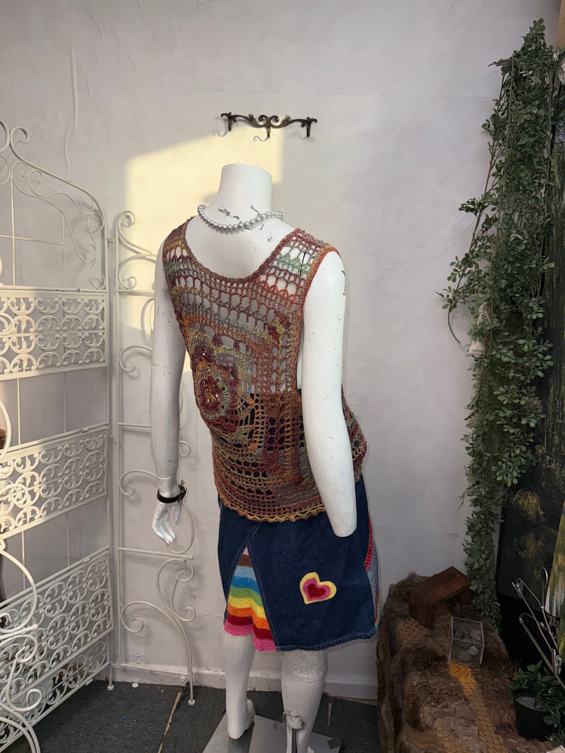 Bohemian mute rainbow crochet sleeveless 상품이미지6