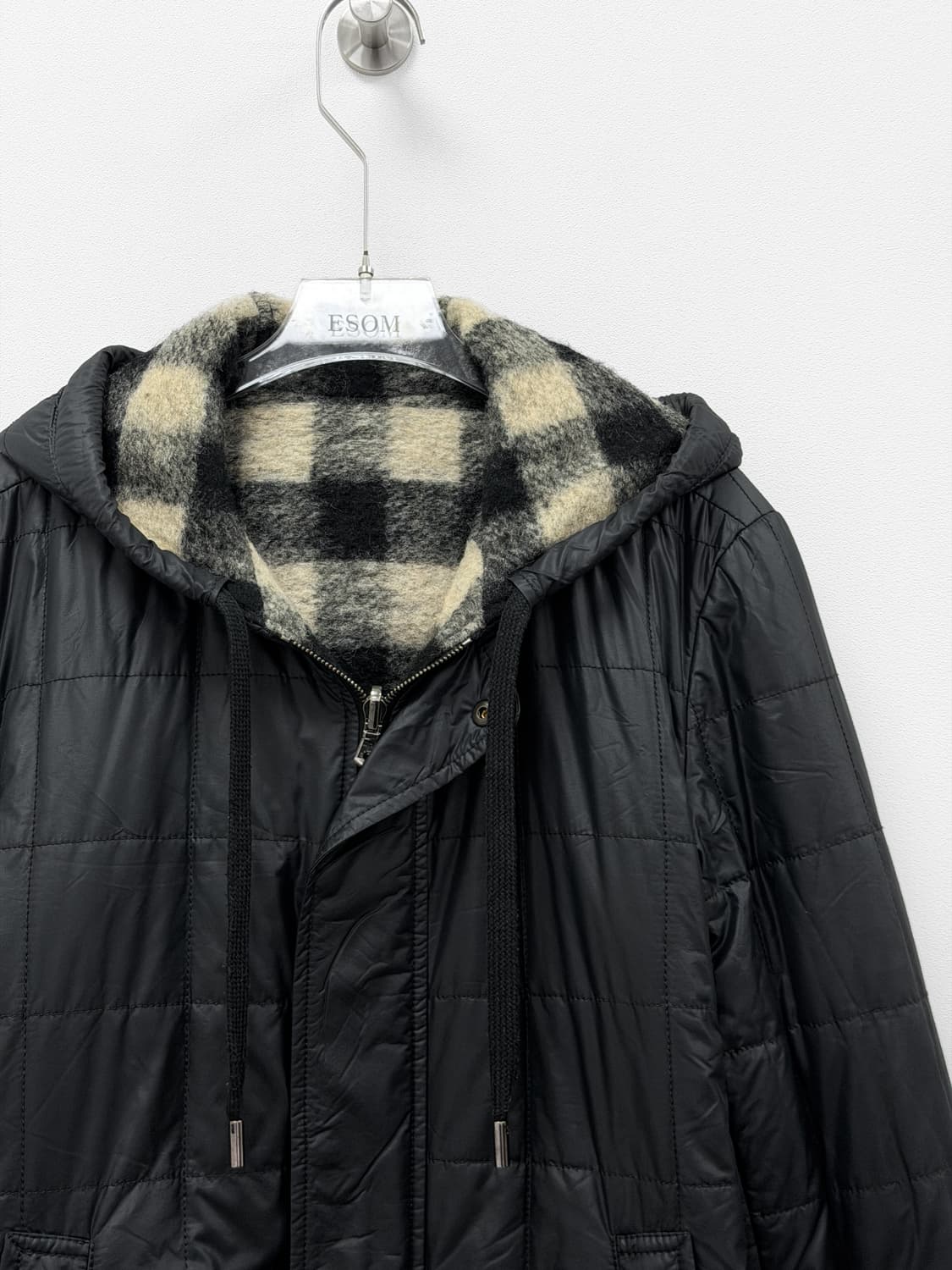 돌체앤가바나 체크 리버서블 후드 패딩 자켓 상품이미지2