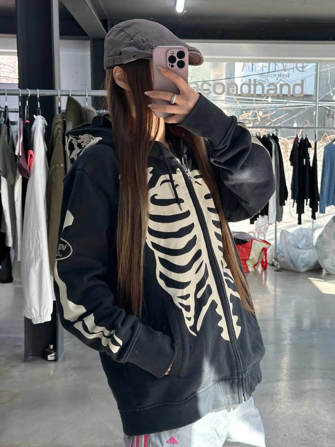 벤슨 넥핸드워머 본 스켈레톤 후드집업 상품이미지3