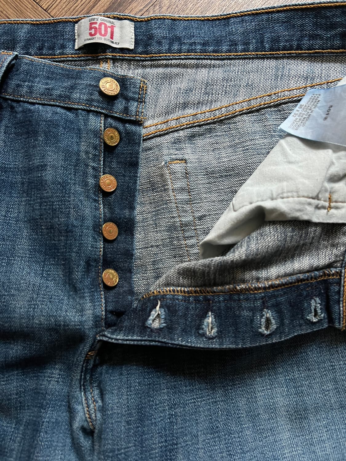 [36]리바이스 501 빈티지 워싱 스트레이트핏 데님 팬츠 상품이미지3